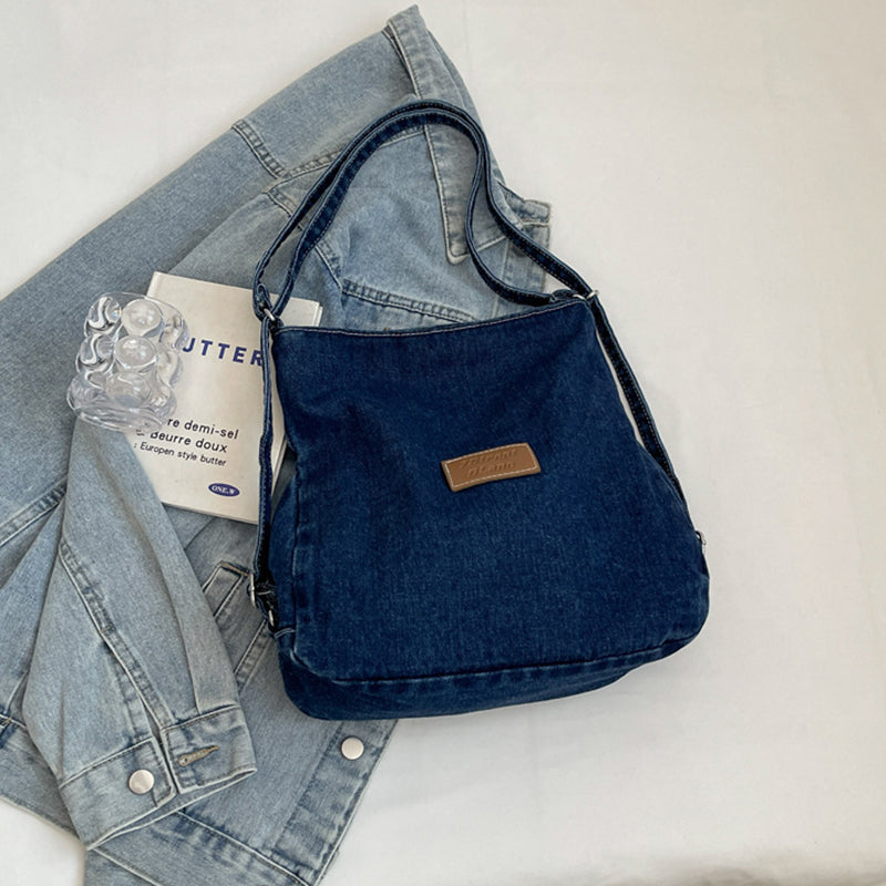 Adjustable Strap Denim Shoulder Bag  Trendsi   