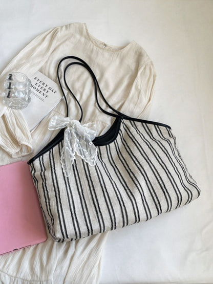 Striped Canvas Tote Bag  Trendsi   