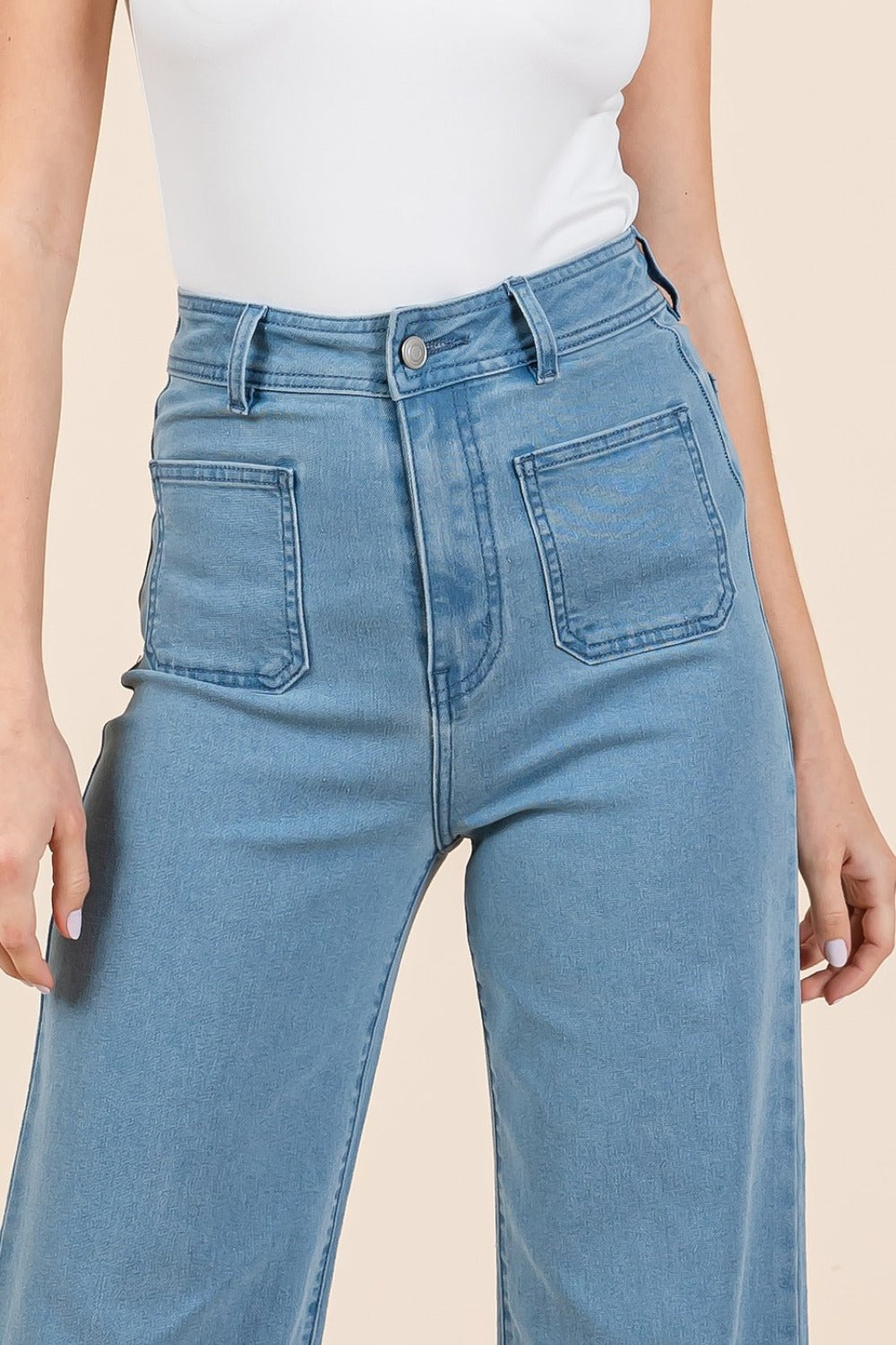 Mittoshop High Waist Wide Leg Jeans  Trendsi   