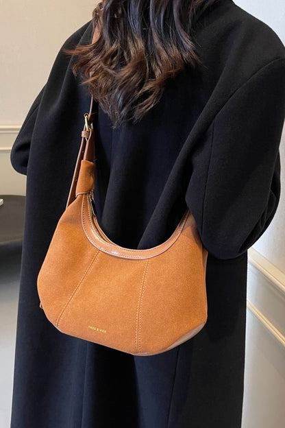 Suede Adjustable Strap Shoulder Bag  Trendsi   