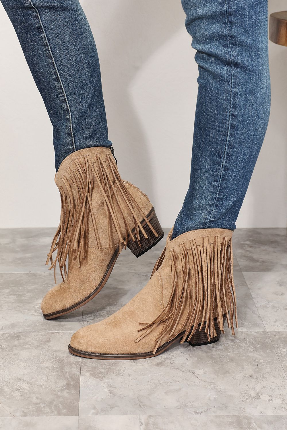 Legend Women's Fringe Cowboy Western Ankle Boots  Trendsi   