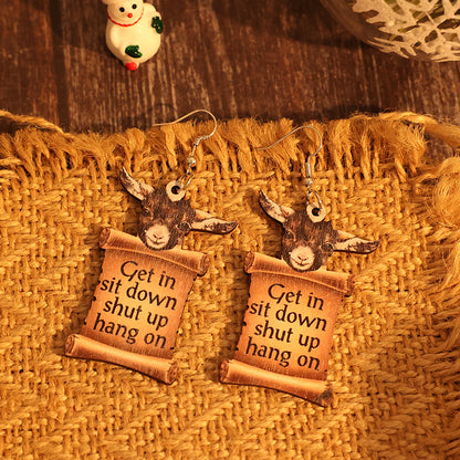 Donkey Letter Wooden Dangle Earrings  Trendsi   