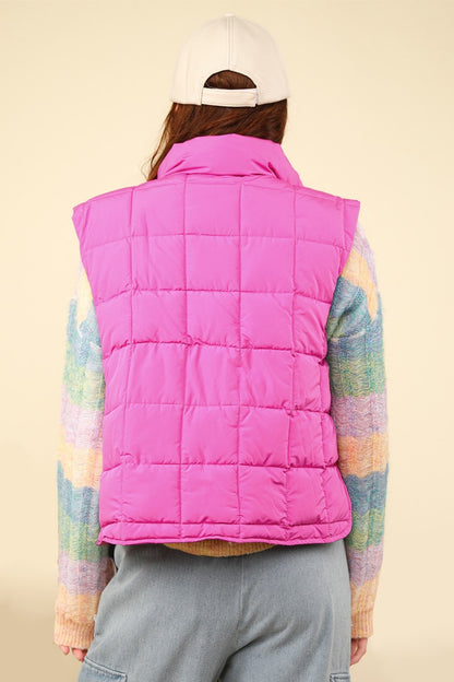 VERY J Zip Up Puffer Padded Warm Vest Luxe Trendsi   