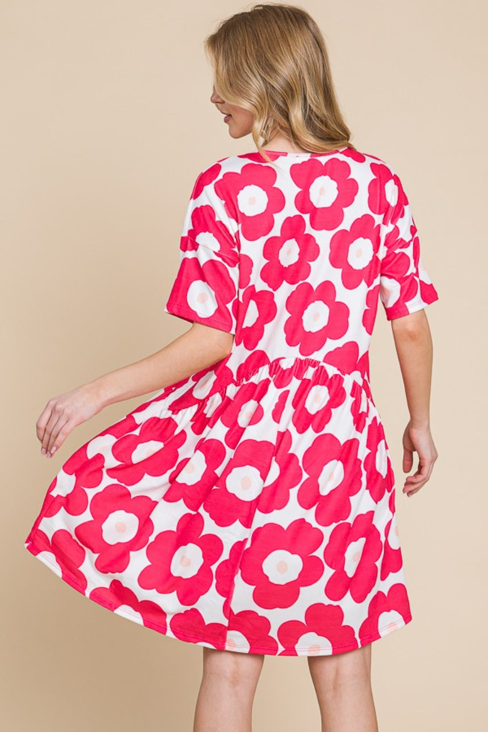 BOMBOM Flower Print Ruched Dress  Trendsi   