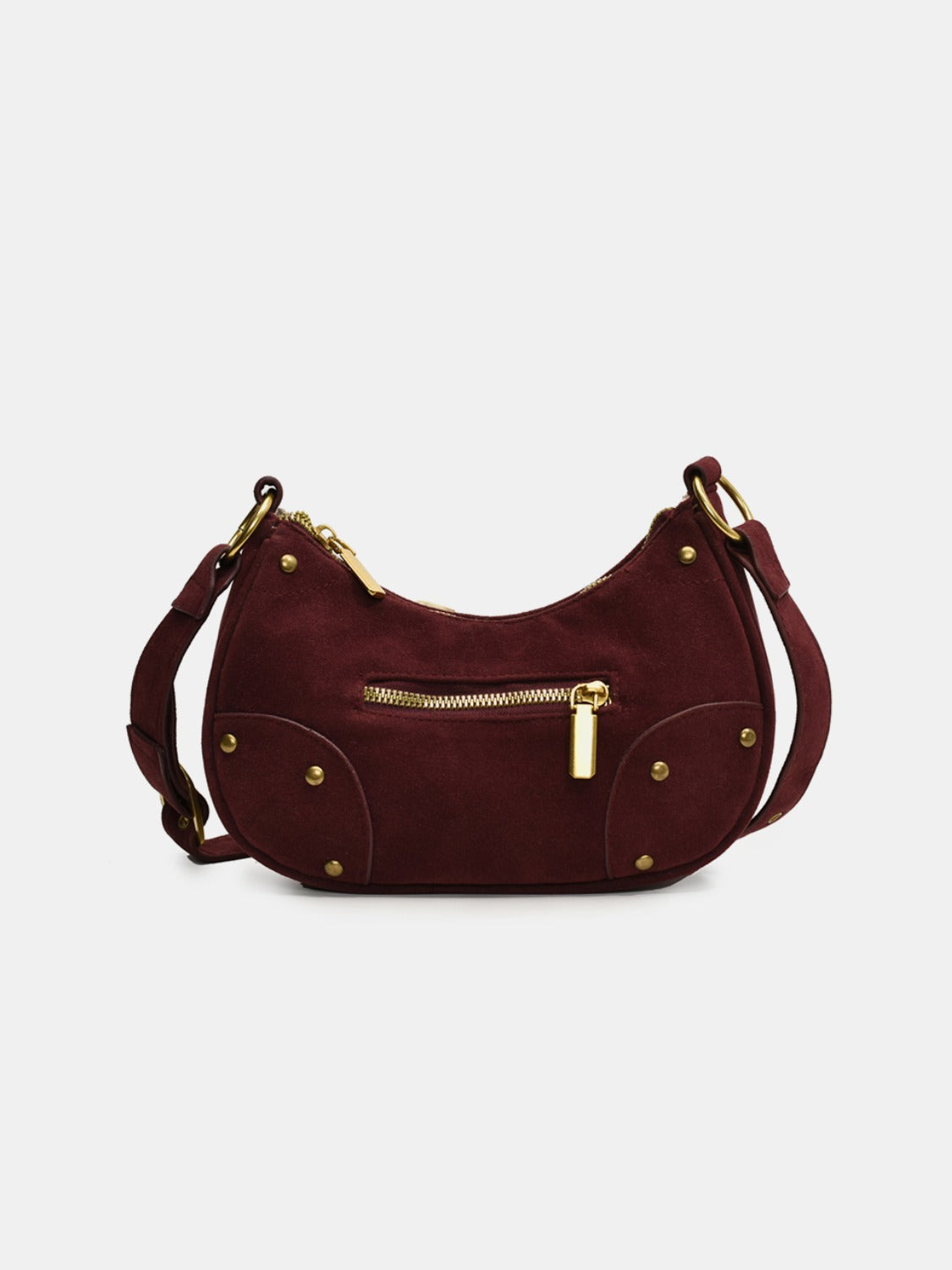 Suede Adjustable Strap Shoulder Bag  Trendsi Burgundy One Size 