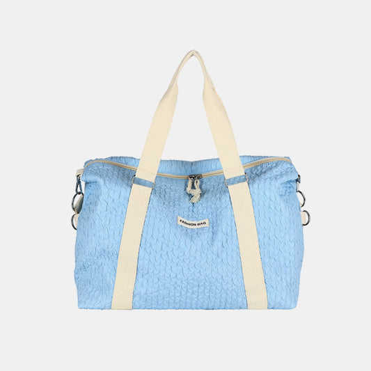 Textured Nylon Travel Bag  Trendsi Pastel  Blue One Size 