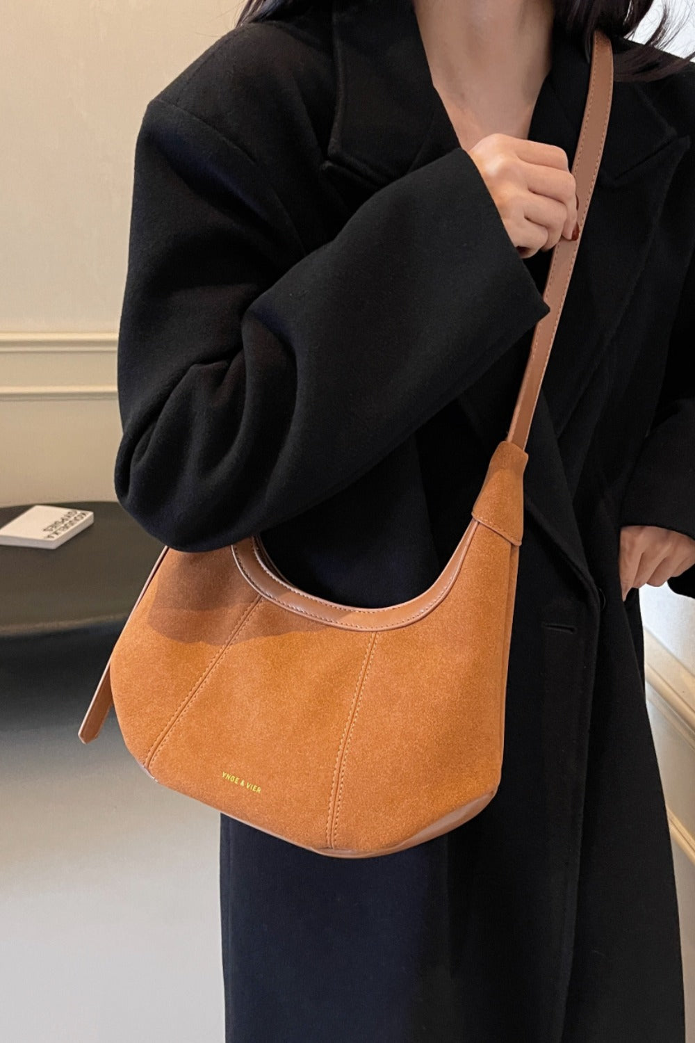 Suede Adjustable Strap Shoulder Bag  Trendsi   