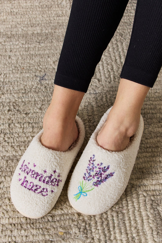 Melody Sequin Pattern Cozy Slippers  Trendsi LAVENDER S 