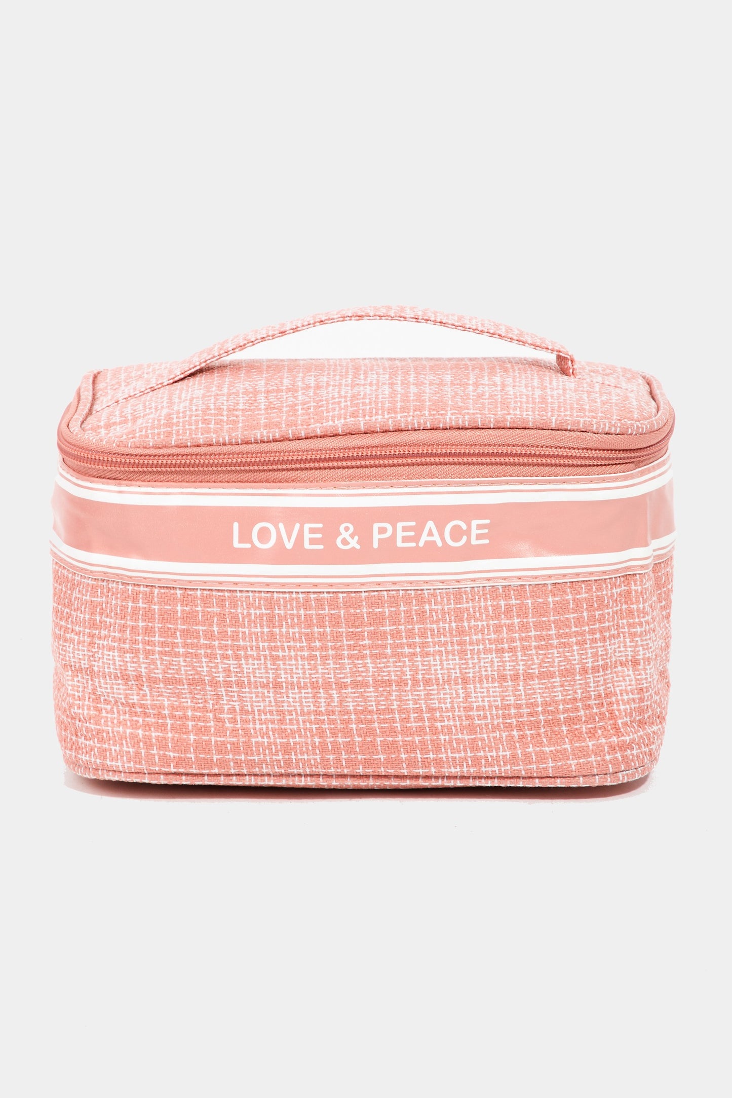 Fame Love & Peace Striped Handle Bag  Trendsi Pink One Size 