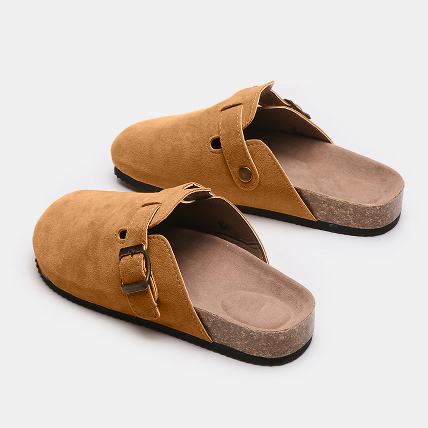 Suede Closed Toe Buckle Slide  Trendsi   