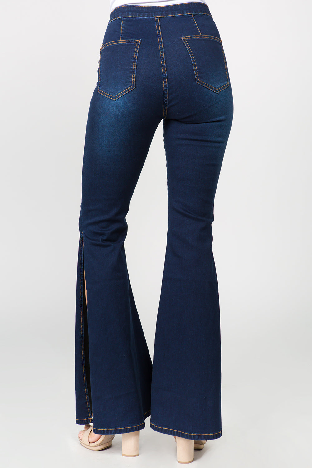 American Bazi Side Slit Flare Jeans  Trendsi   