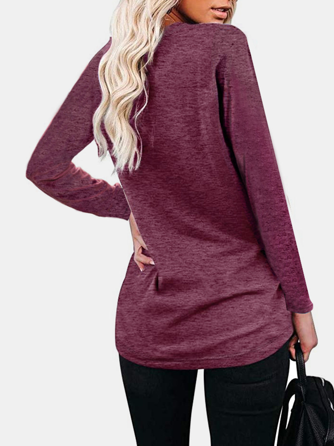 Round Neck Long Sleeve T-Shirt T-Shirt Trendsi   