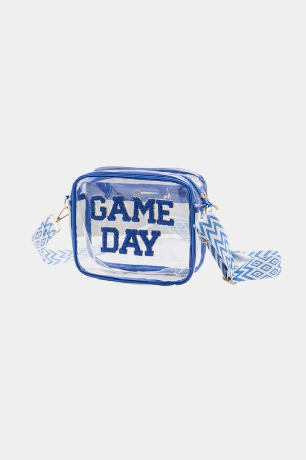 Zenana GAME DAY Stadium Approved Transparent Crossbody Bag  Trendsi Blue One Size 