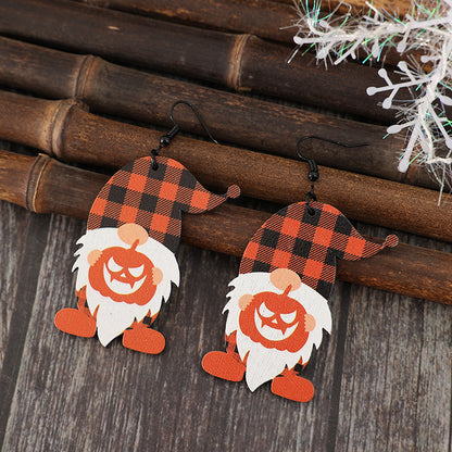 Wooden Dwarfs Pumpkin Dangle Earrings  Trendsi   