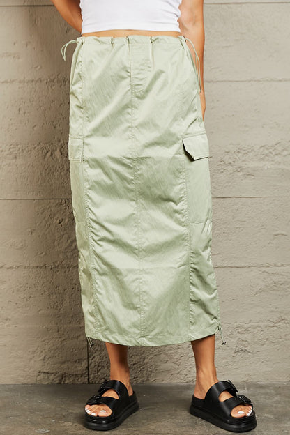 HYFVE Just In Time High Waisted Cargo Midi Skirt  Trendsi   