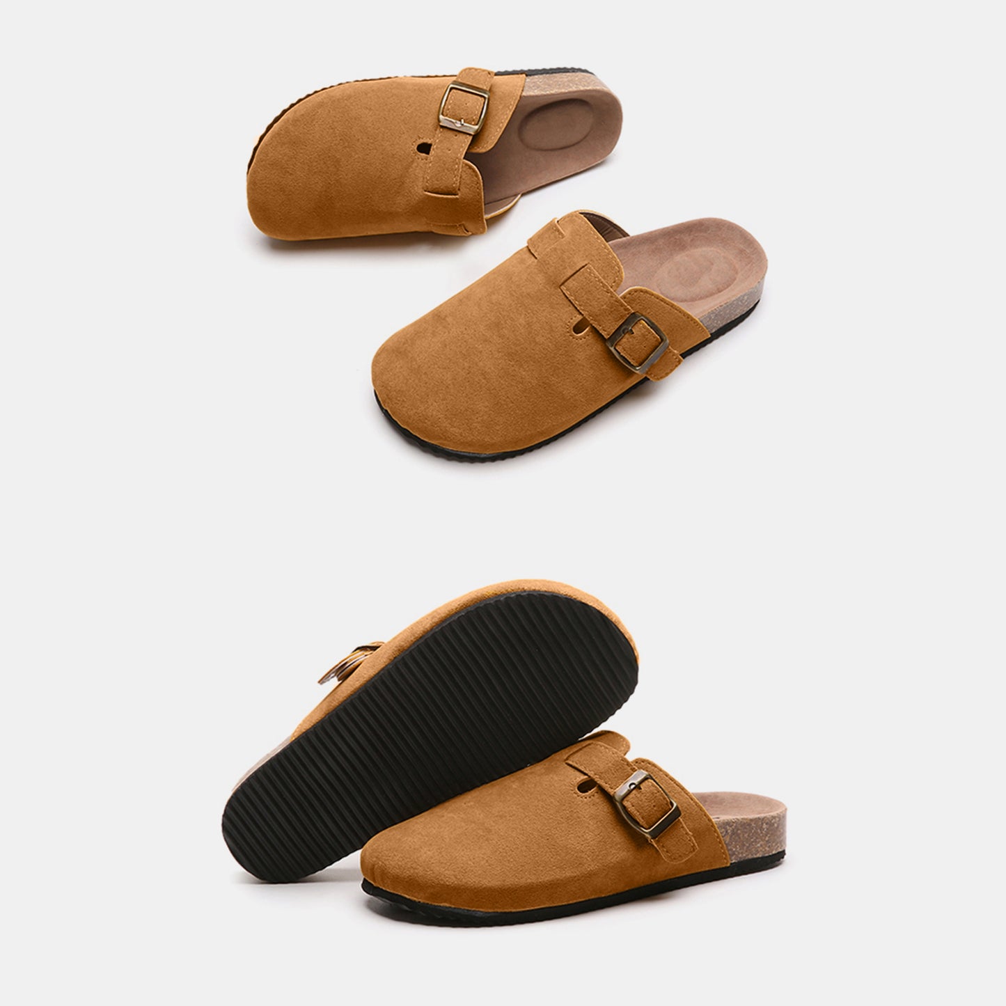 Suede Closed Toe Buckle Slide  Trendsi   