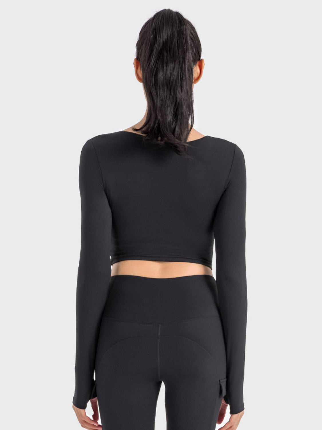 Millennia Ruched Cropped Long Sleeve Sports Top