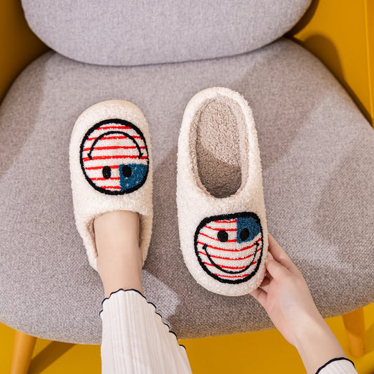 Melody Smiley Face Slippers  Trendsi AMERICAN FLAG S 