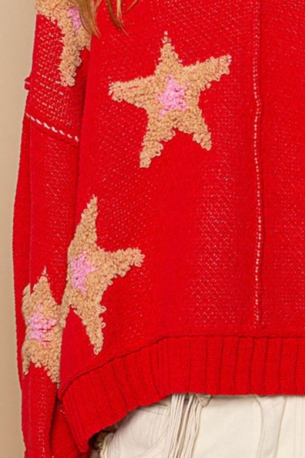 POL Long Sleeve Star Patch Sweater  Trendsi   