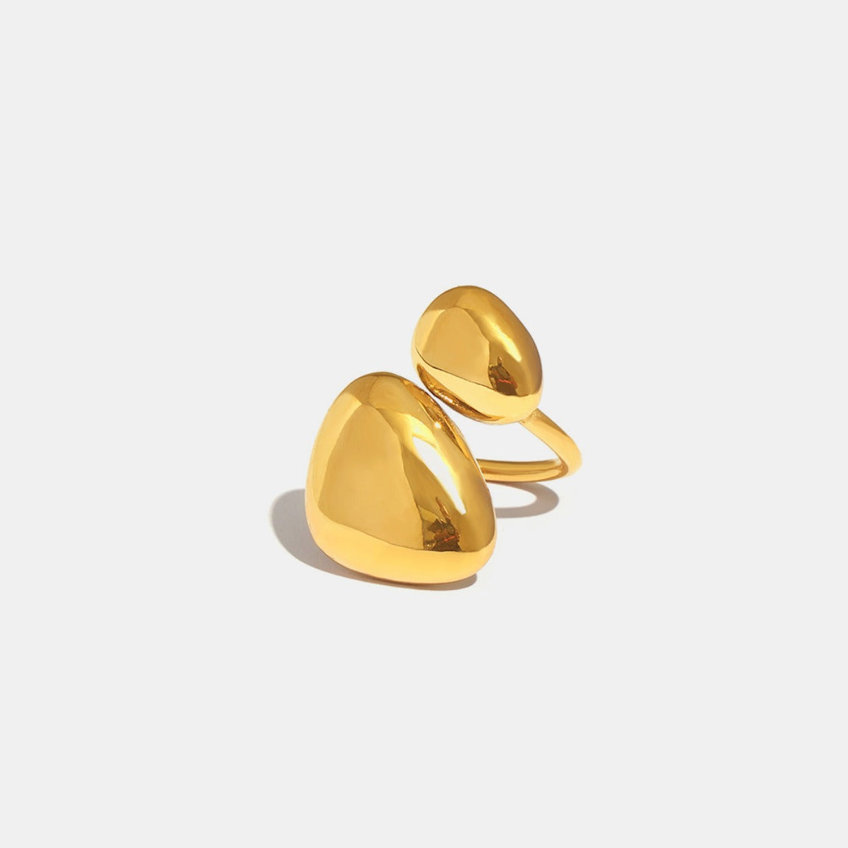 18K Gold-Plated Irregular Bypass Ring  Trendsi Gold 7 