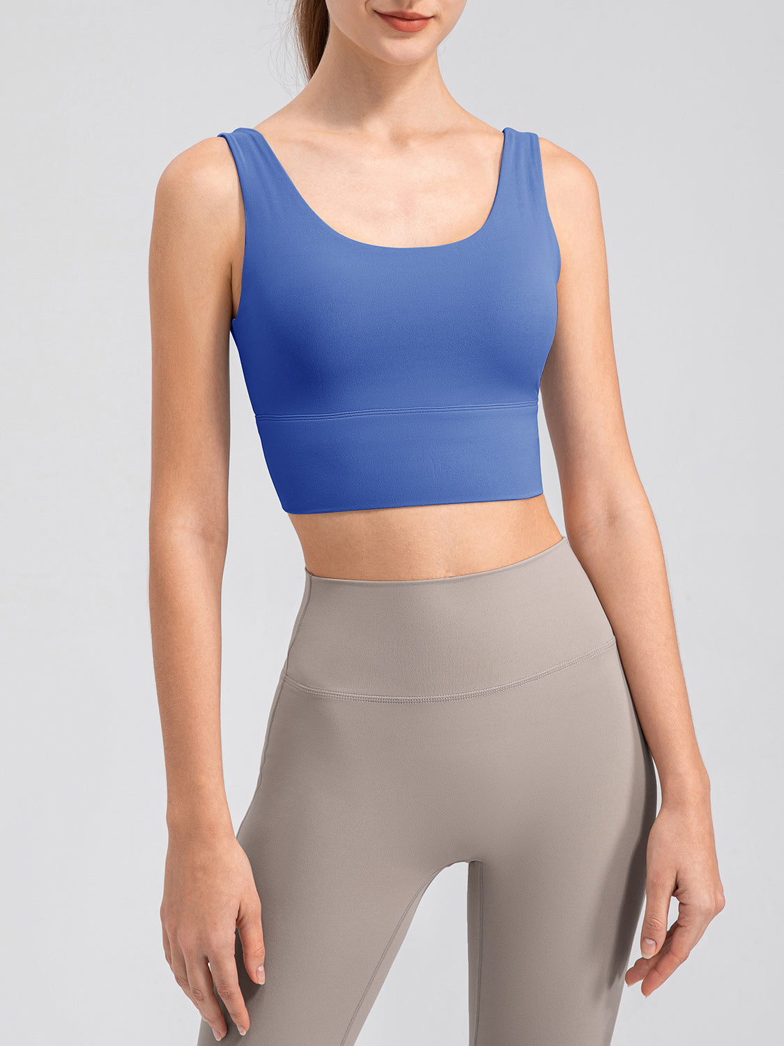 Scoop Neck Wide Strap Active Tank  Trendsi   