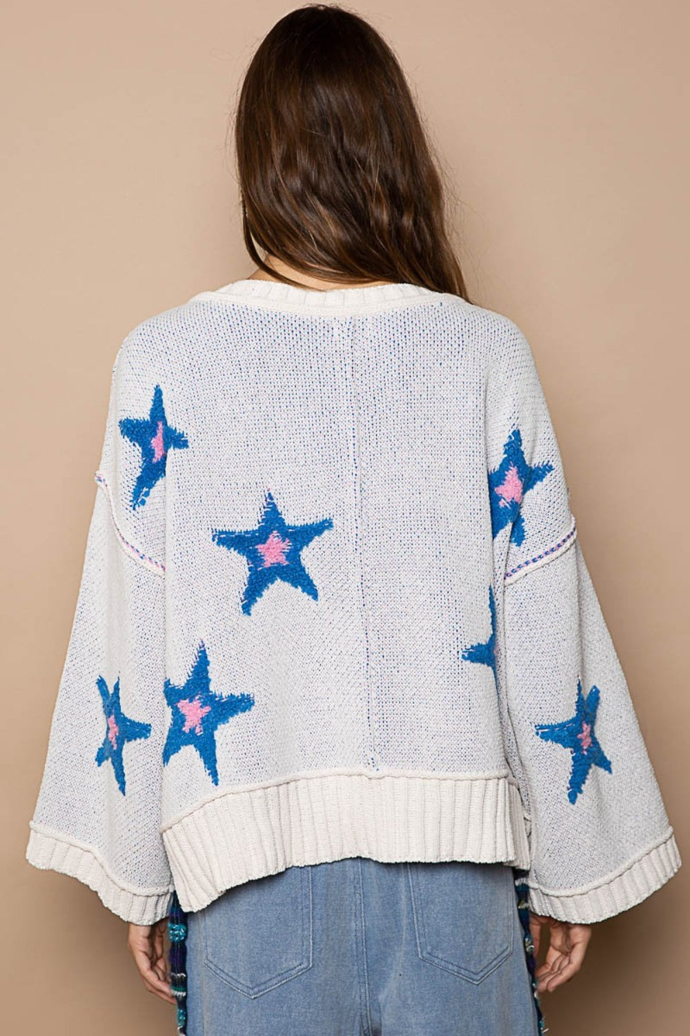 POL Long Sleeve Star Patch Sweater  Trendsi   