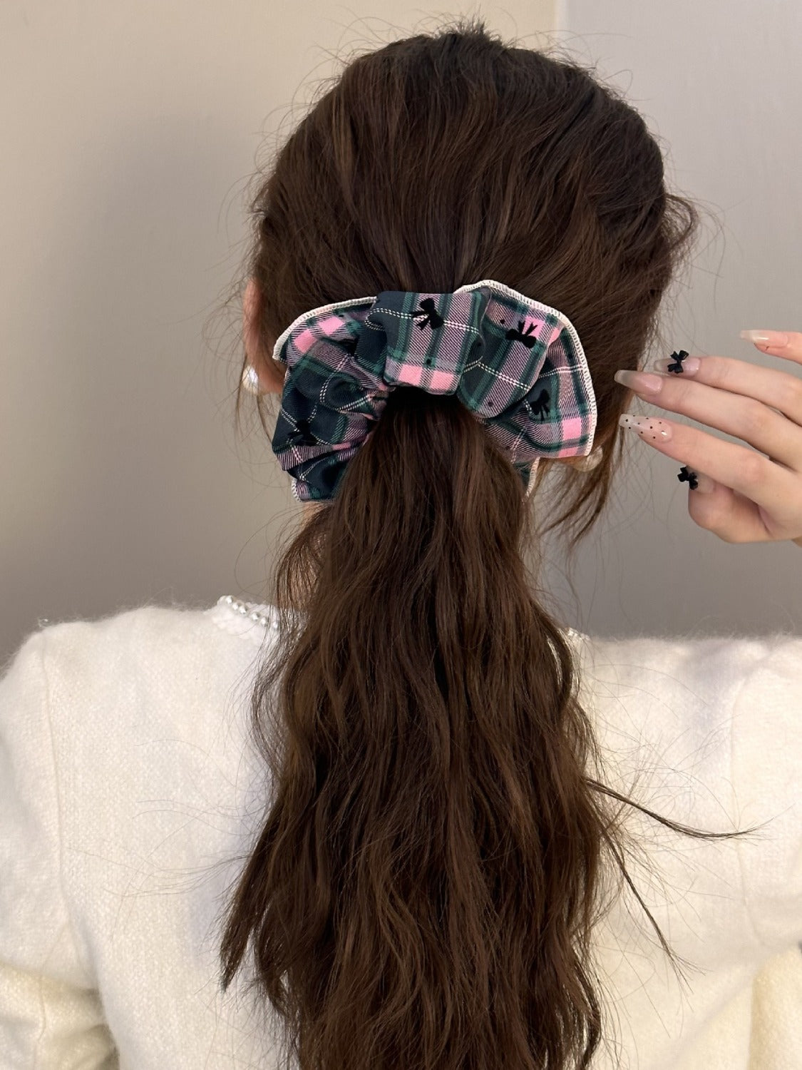 3-Piece Plaid Contrast Elastic Hair Scrunchy  Trendsi   