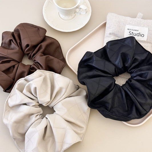 3-Piece PU Leather Elastic Hair Scrunchy  Trendsi Multi One Size 