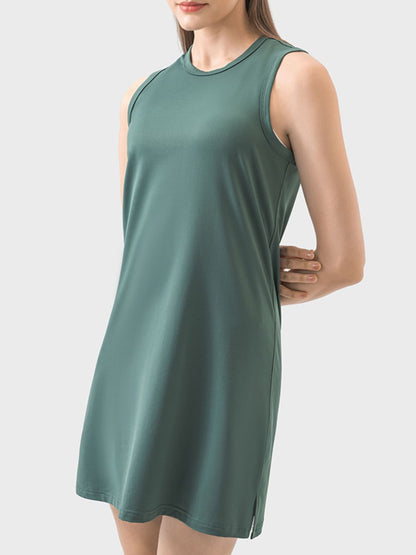 Round Neck Sleeveless Active Dress