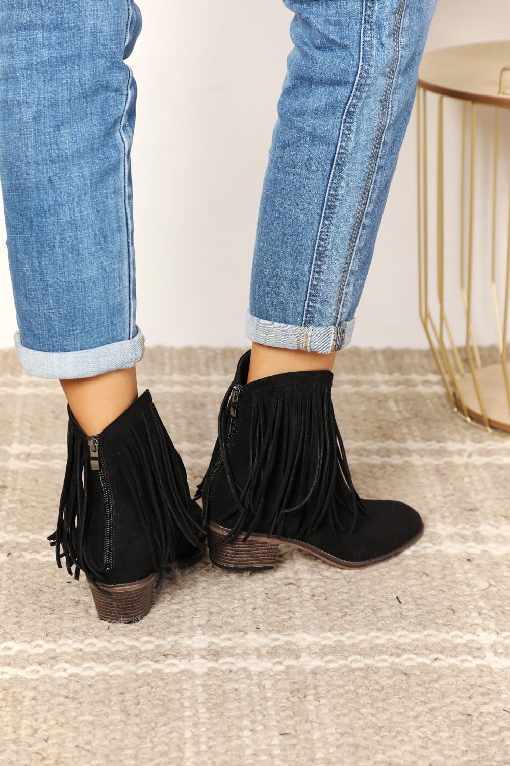 Legend Women's Fringe Cowboy Western Ankle Boots  Trendsi   