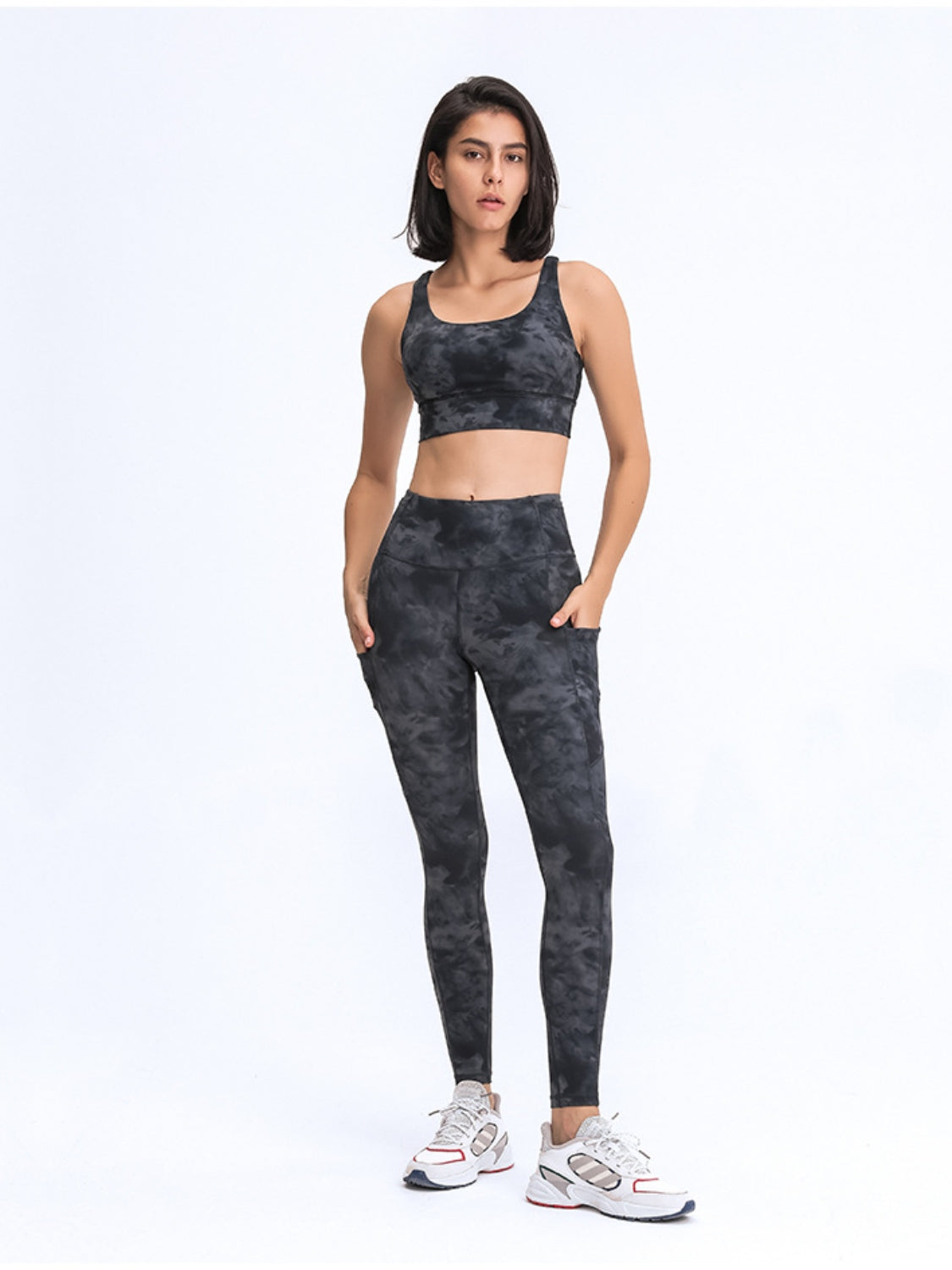 Millennia Wide Waistband Leggings with Pockets  Trendsi   