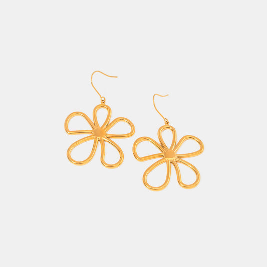 18K Gold-Plated Flower Earrings  Trendsi Gold One Size 