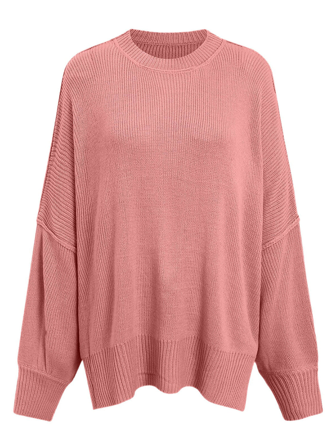 Round Neck Long Sleeve Sweater  Trendsi   