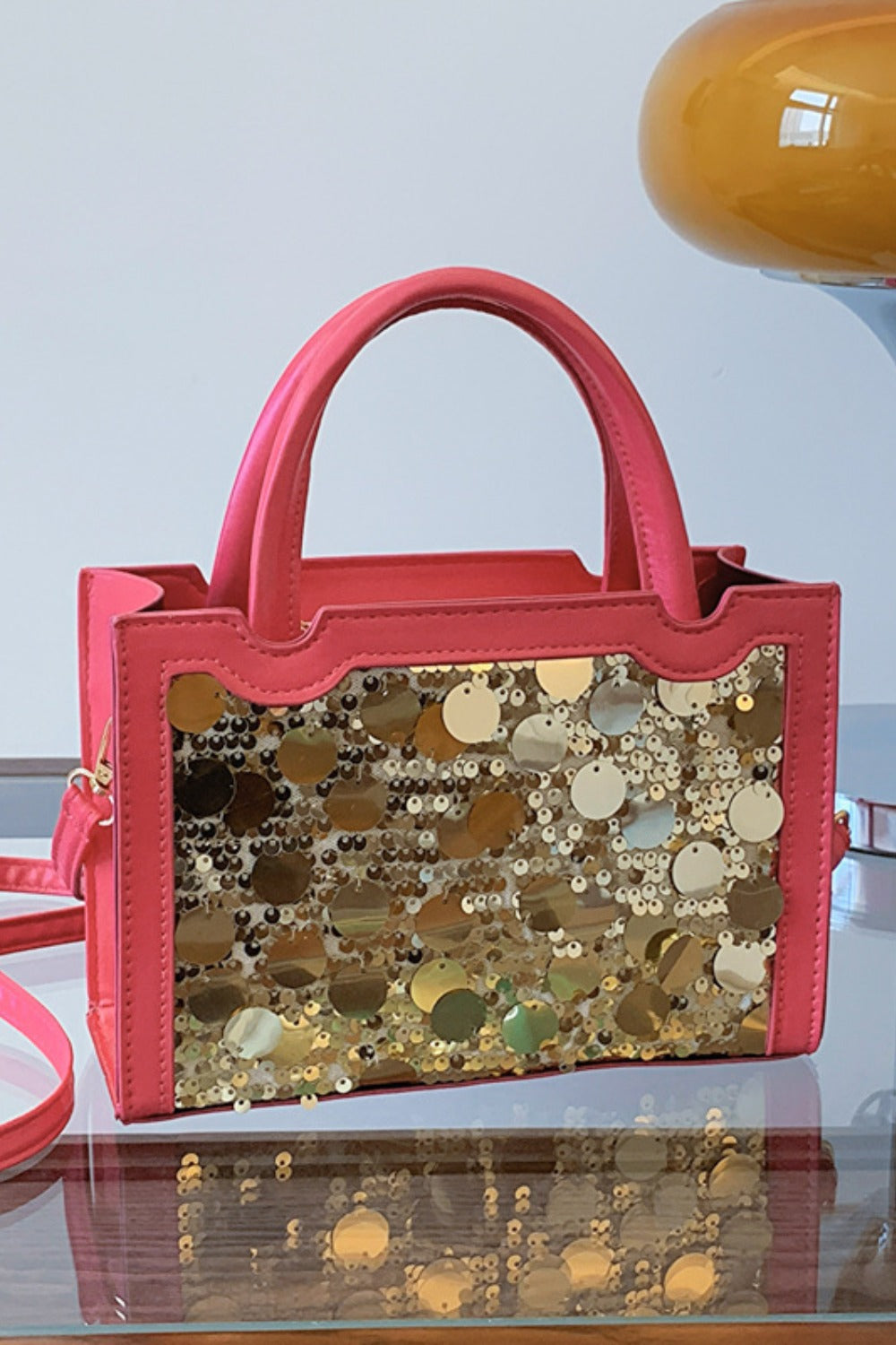 PU Leather Sequin Handbag Bag Trendsi   