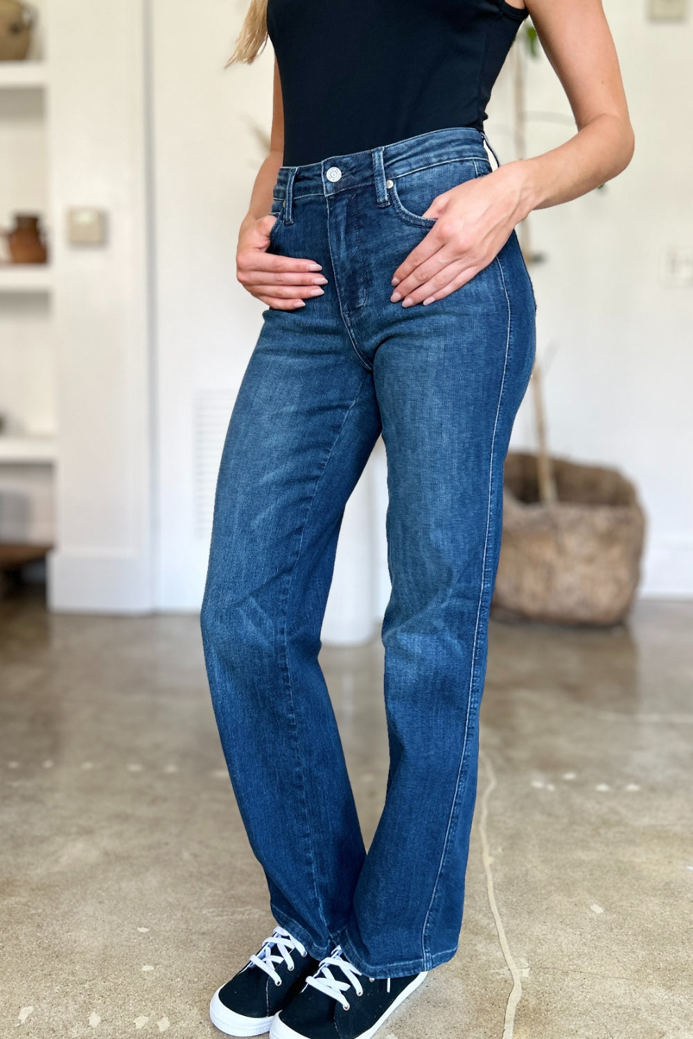 Judy Blue Full Size Tummy Control Straight Jeans  Trendsi   