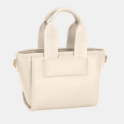 David Jones Small Handbag with Embossed Pattern Handles  Trendsi Creamy White One Size 