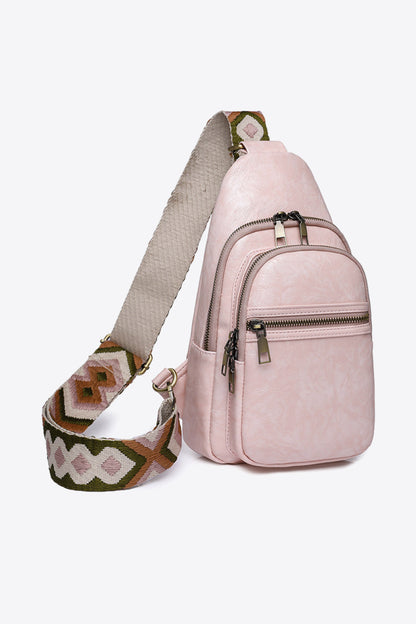 Adored It's Your Time PU Leather Sling Bag  Trendsi Blush Pink One Size 