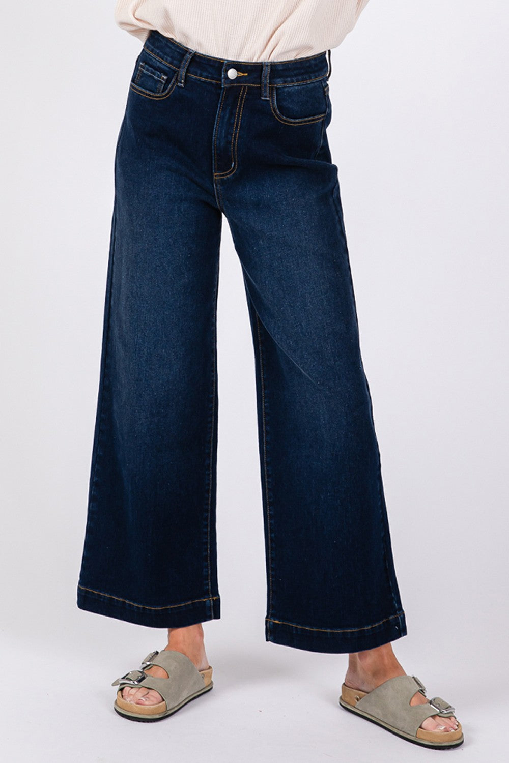 SAGE + FIG High Waist Wide Leg Jeans  Trendsi   