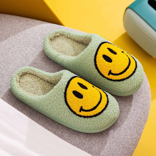 Melody Smiley Face Slippers  Trendsi MINT/YELLOW S 