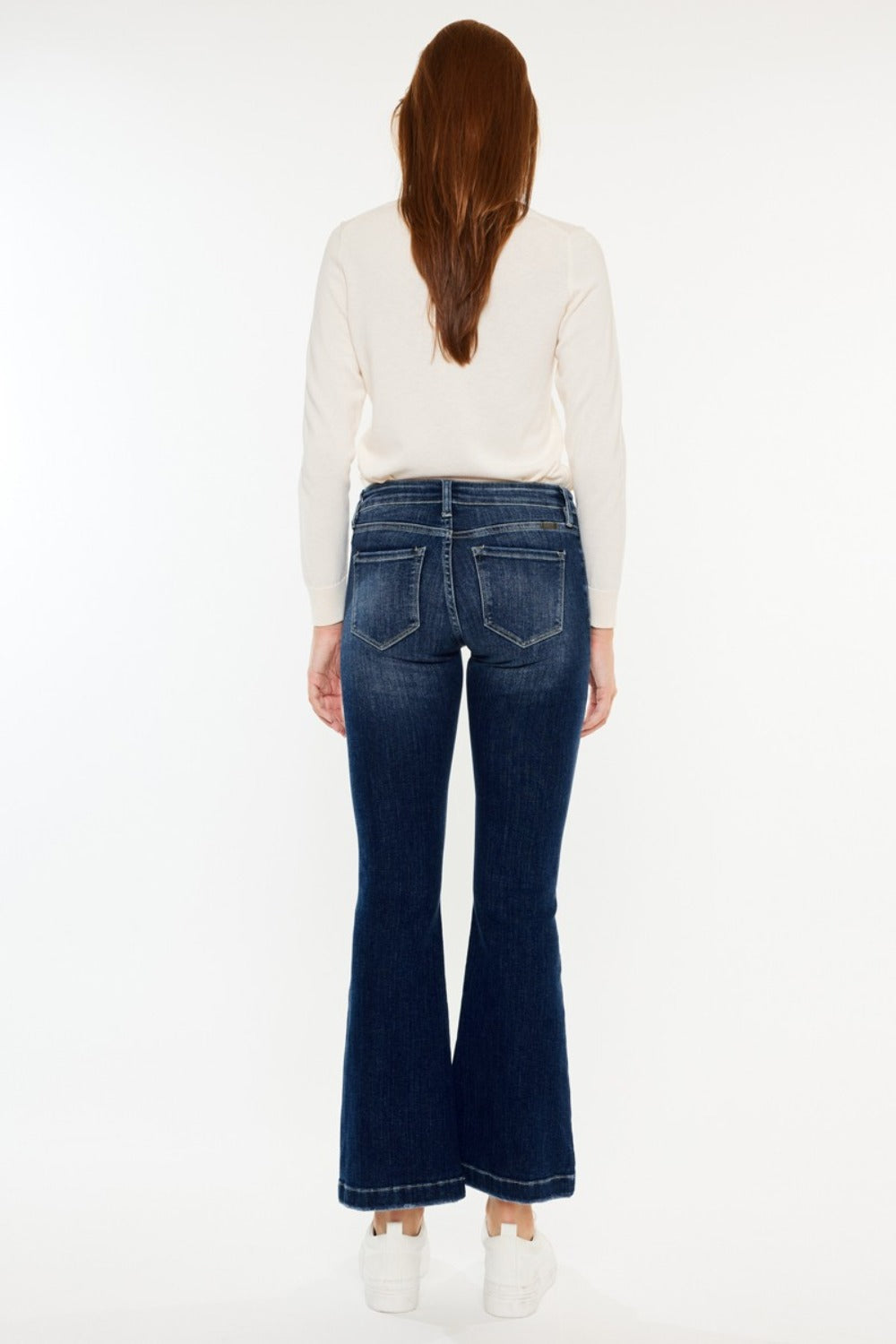 Kancan Mid Rise Button Fly Flare Jeans  Trendsi   