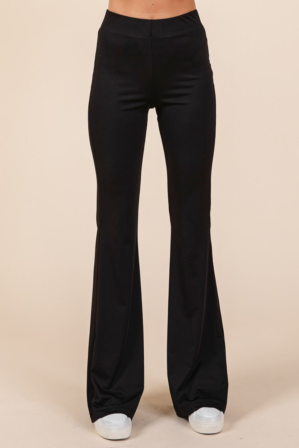 Mittoshop Stretchy Soft Elastic Waist Flare Pants  Trendsi   