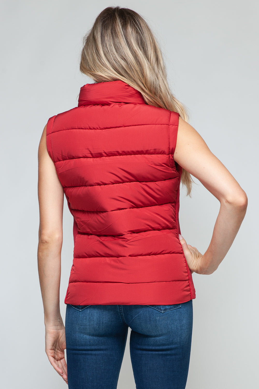 Snobbish Zip Up Turtleneck Vest with Pockets  Trendsi   