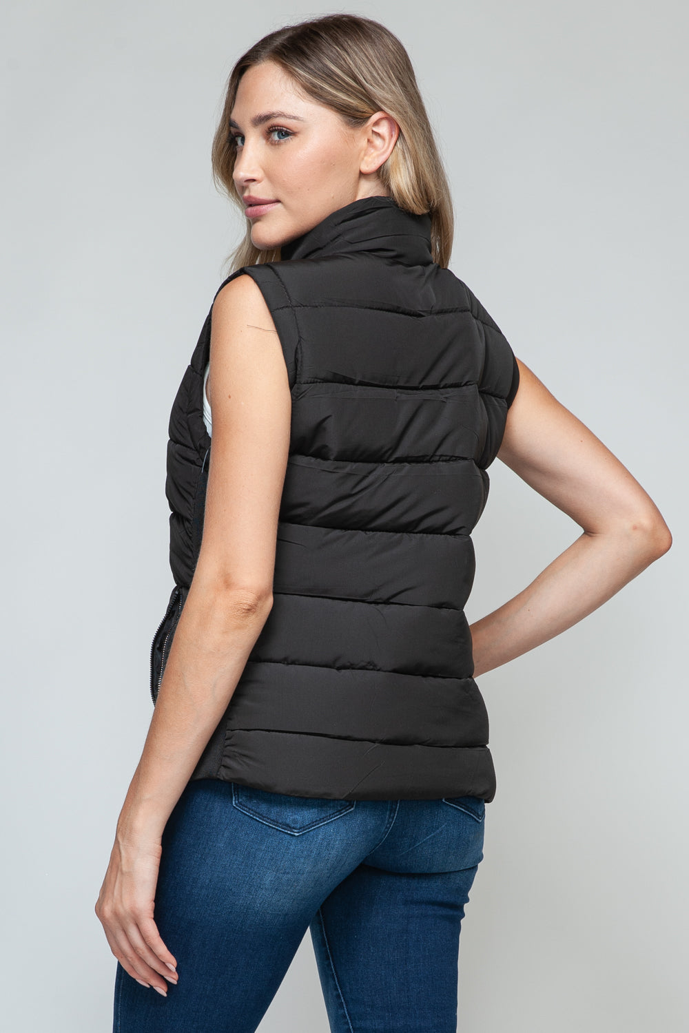 Snobbish Zip Up Turtleneck Vest with Pockets  Trendsi   