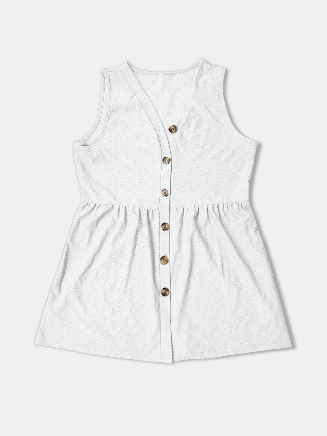 Button Up V-Neck Tank Tank Trendsi   