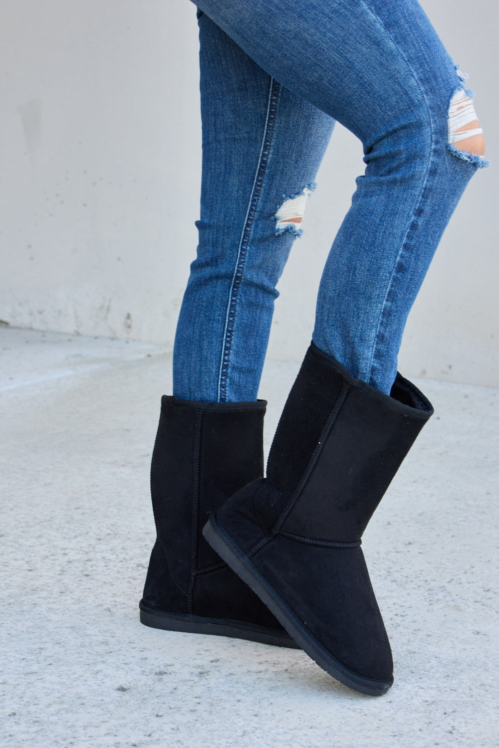 Forever Link Thermal Lined Flat Boots  Trendsi   