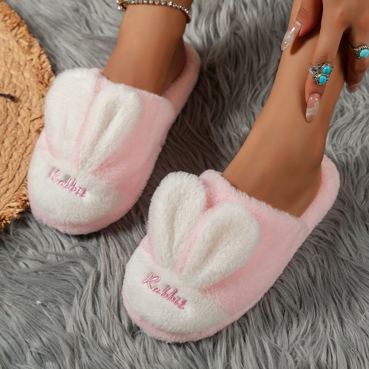 Rabbit Ears Round Toe Slippers  Trendsi   