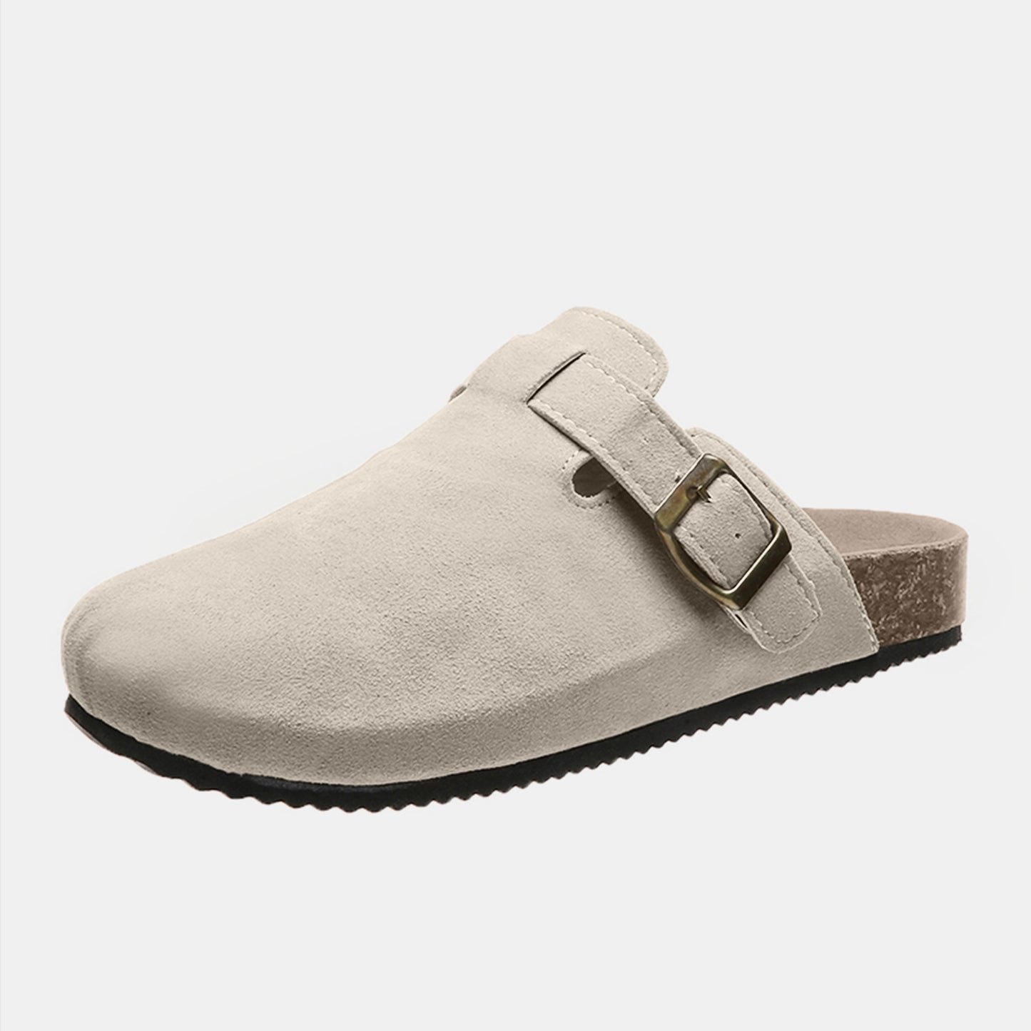 Suede Closed Toe Buckle Slide  Trendsi Beige 6 