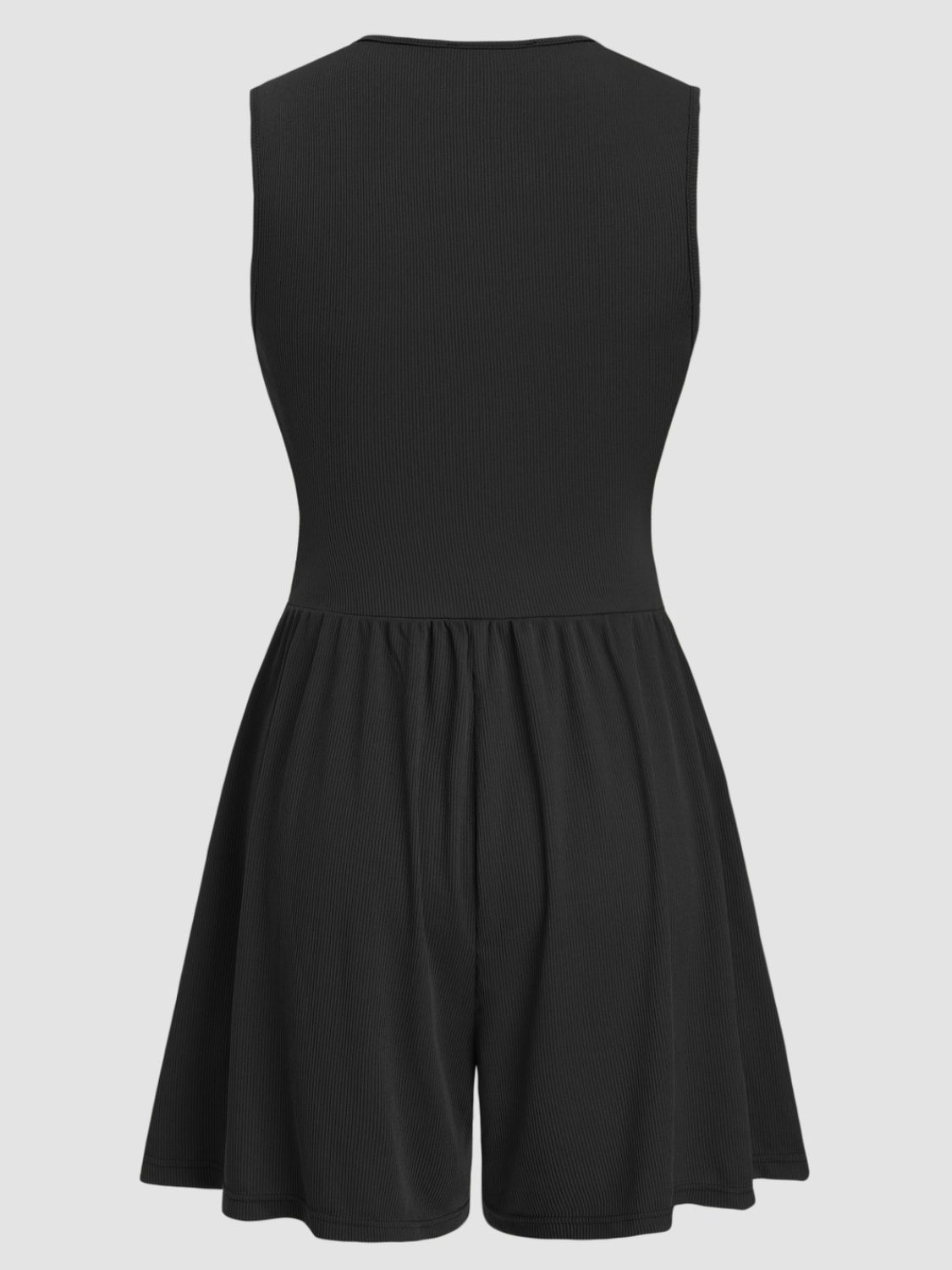 Ruched Plunge Sleeveless Romper  Trendsi   