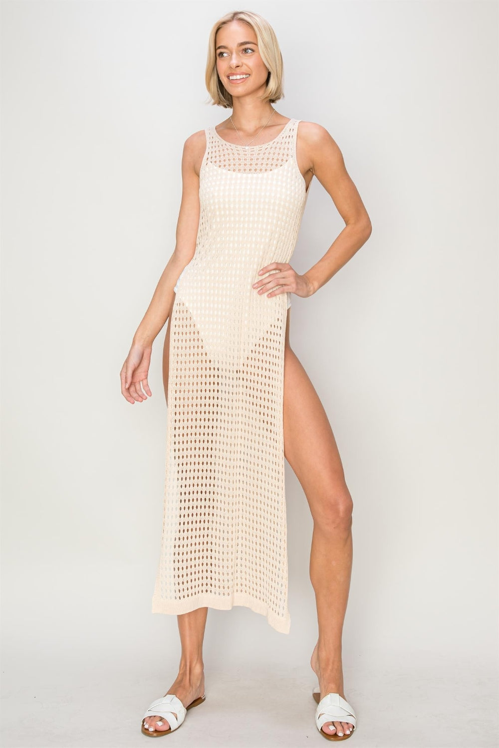 HYFVE Crochet Backless Cover Up Dress  Trendsi   