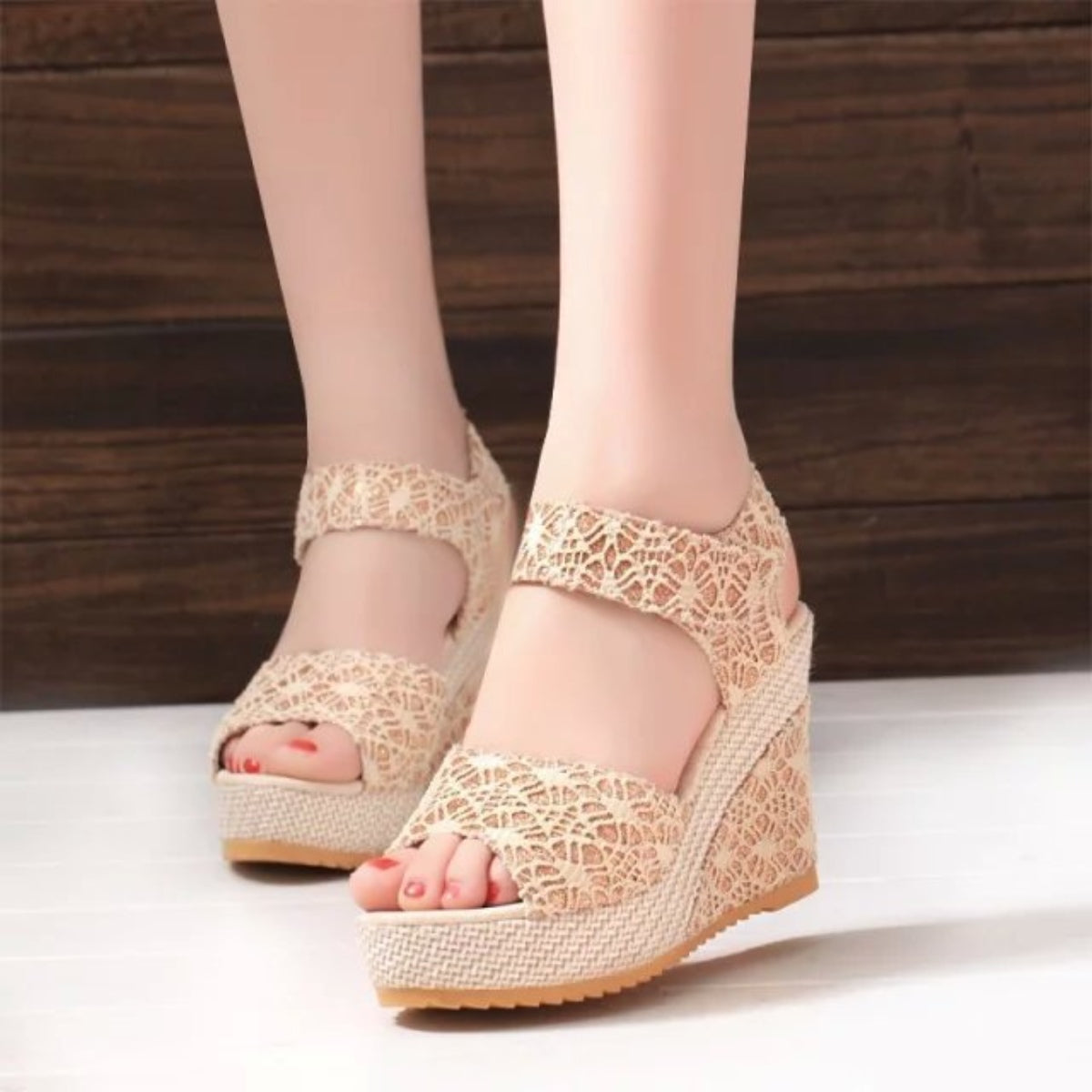 Lace Detail Open Toe High Heel Sandals  Trendsi   